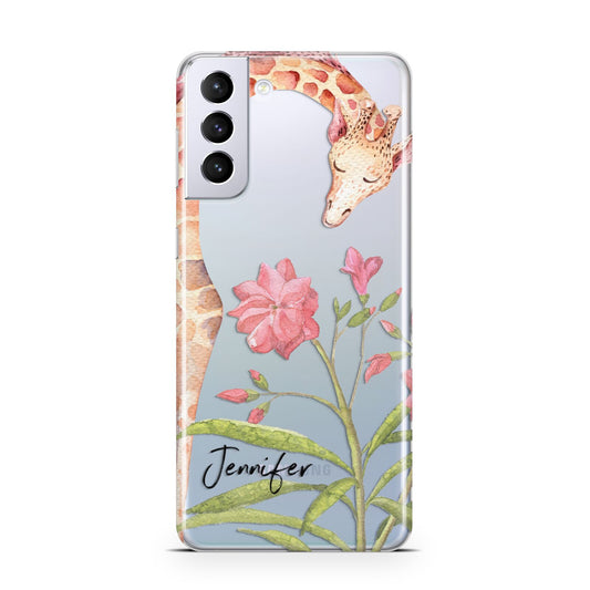 Personalised Giraffe Samsung S21 Plus Phone Case