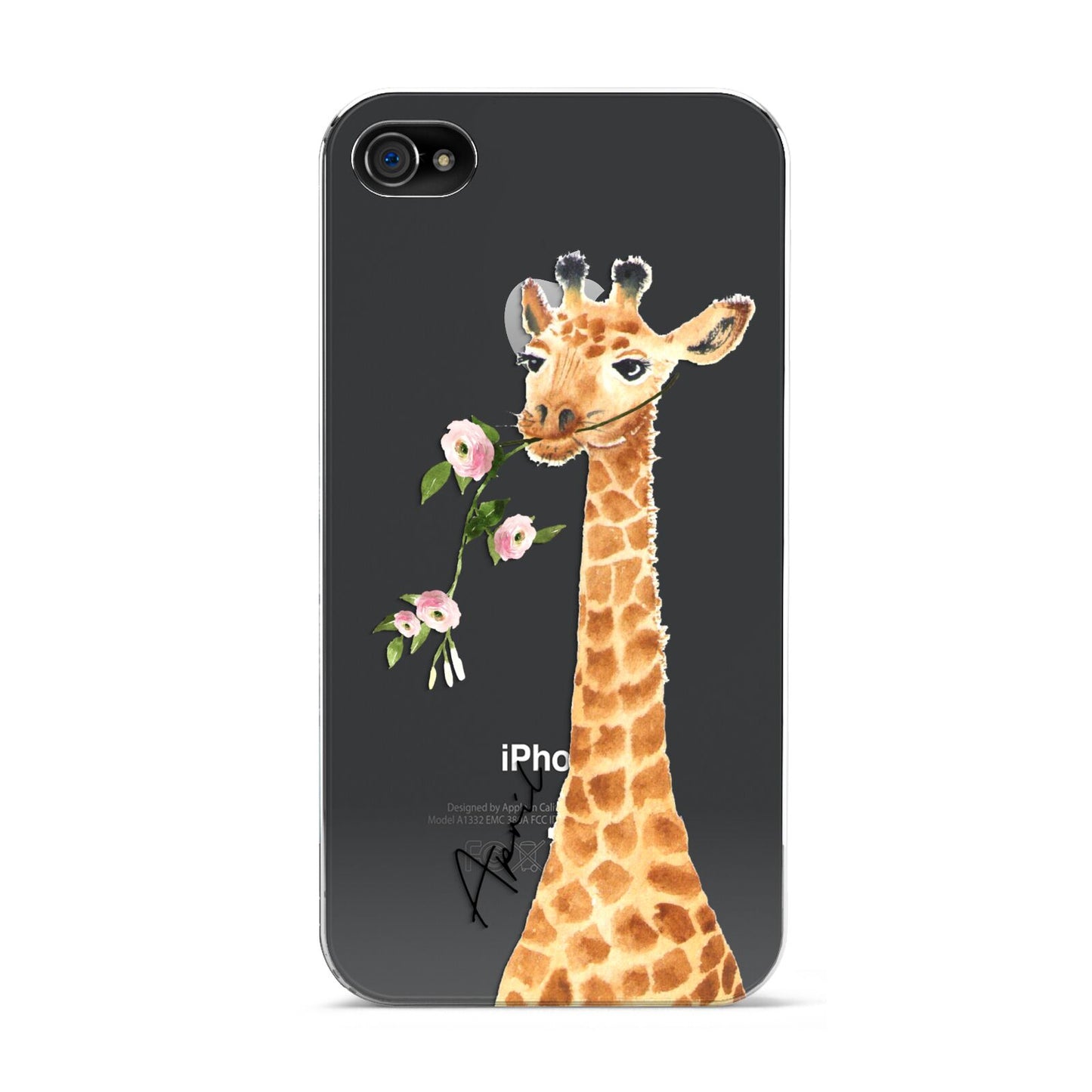 Personalised Giraffe with Name Apple iPhone 4s Case