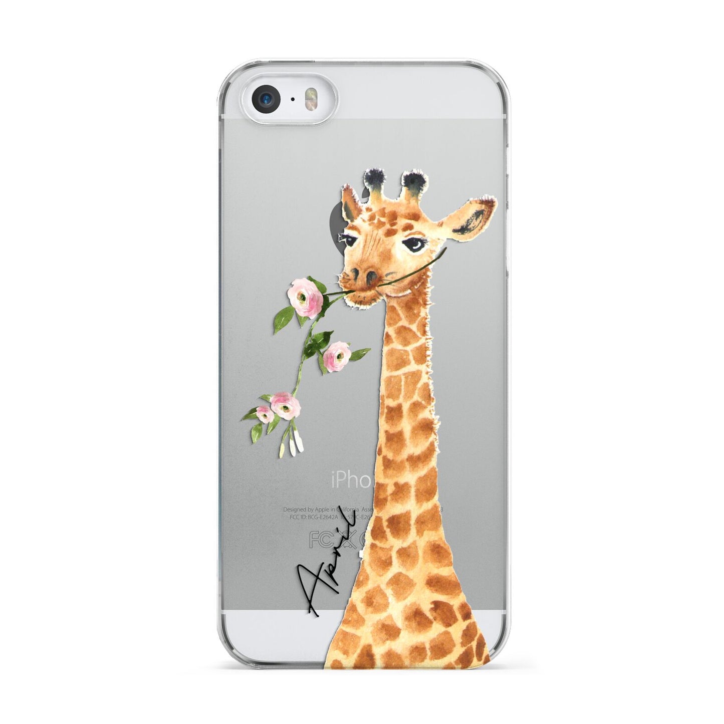 Personalised Giraffe with Name Apple iPhone 5 Case