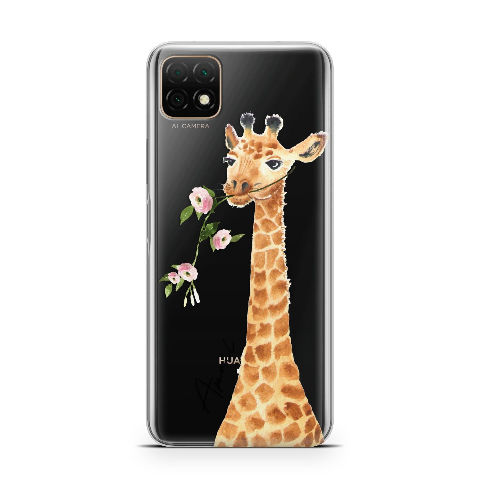 Personalised Giraffe with Name Huawei Enjoy 20 Phone Case