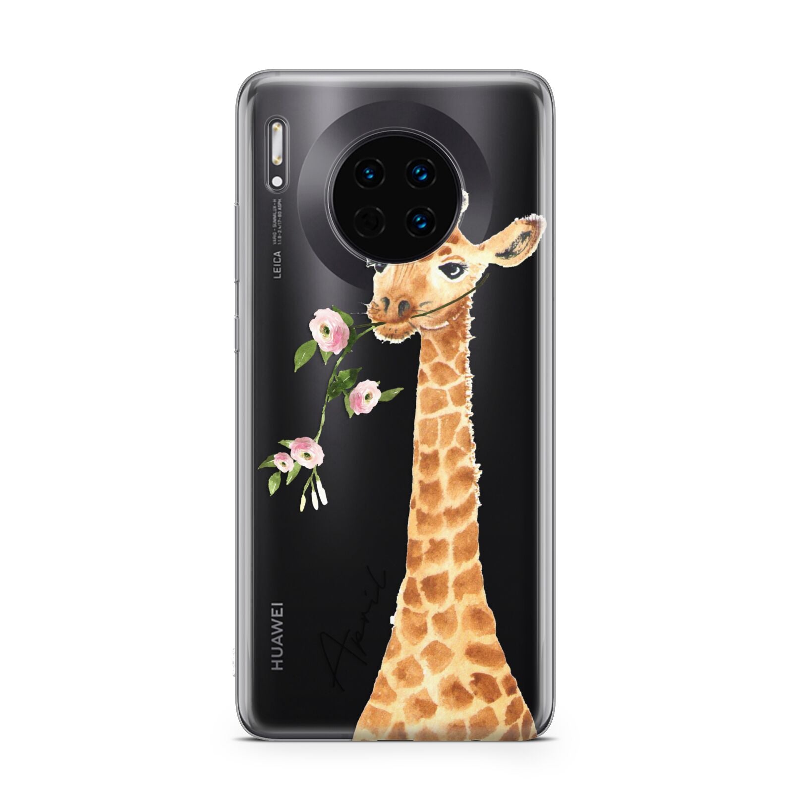 Personalised Giraffe with Name Huawei Mate 30