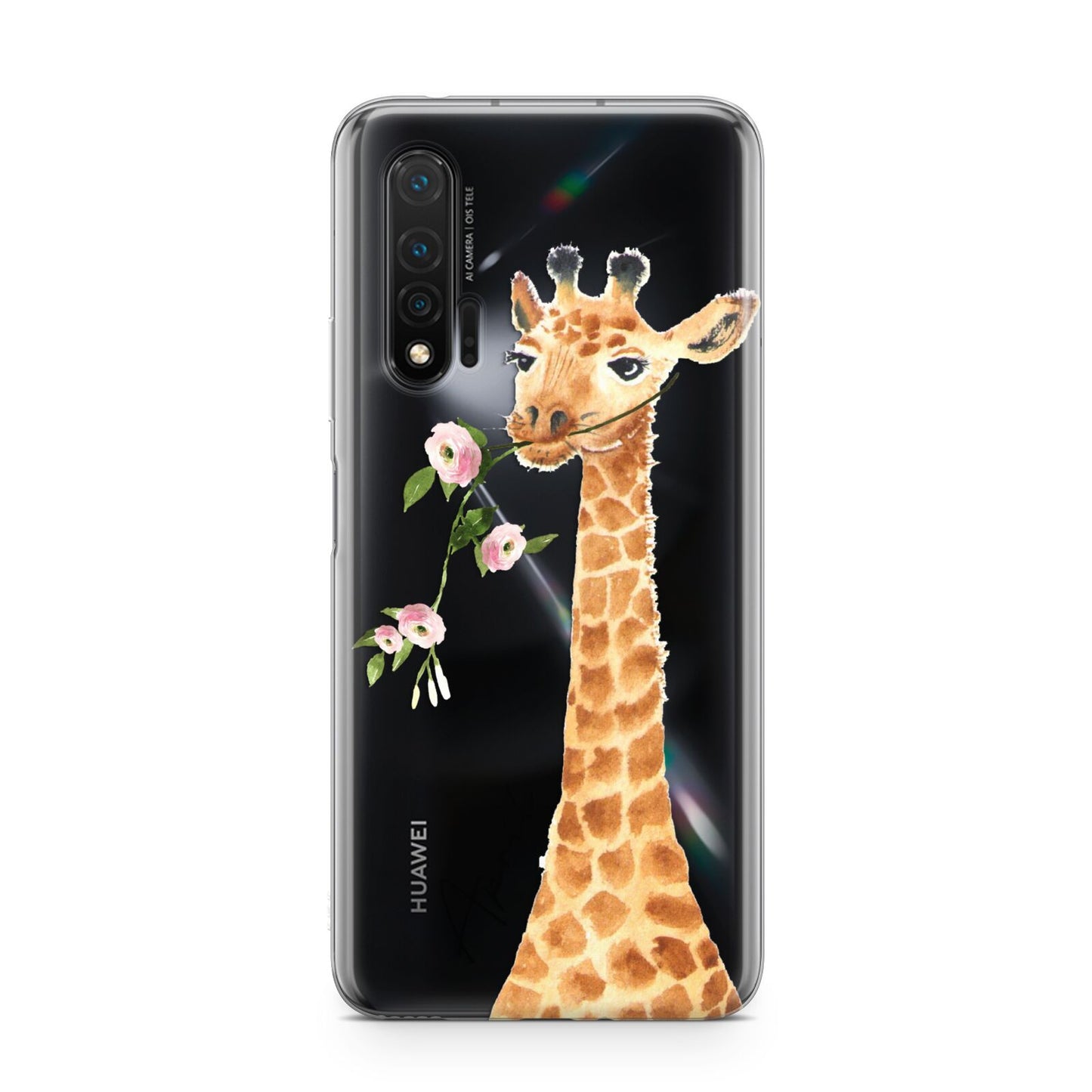 Personalised Giraffe with Name Huawei Nova 6 Phone Case