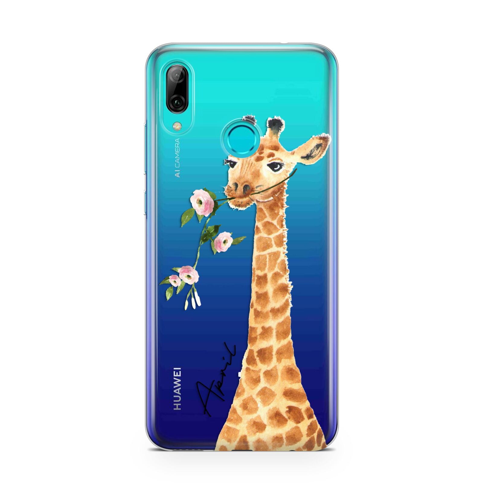 Personalised Giraffe with Name Huawei P Smart 2019 Case