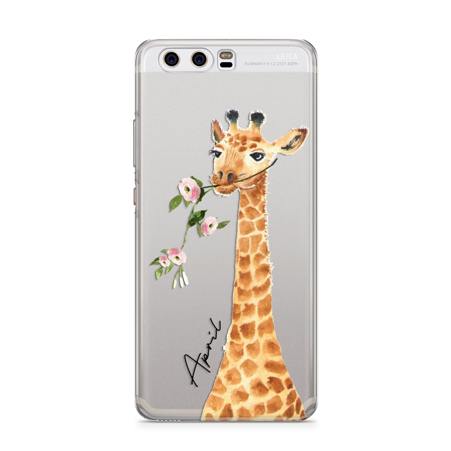 Personalised Giraffe with Name Huawei P10 Phone Case