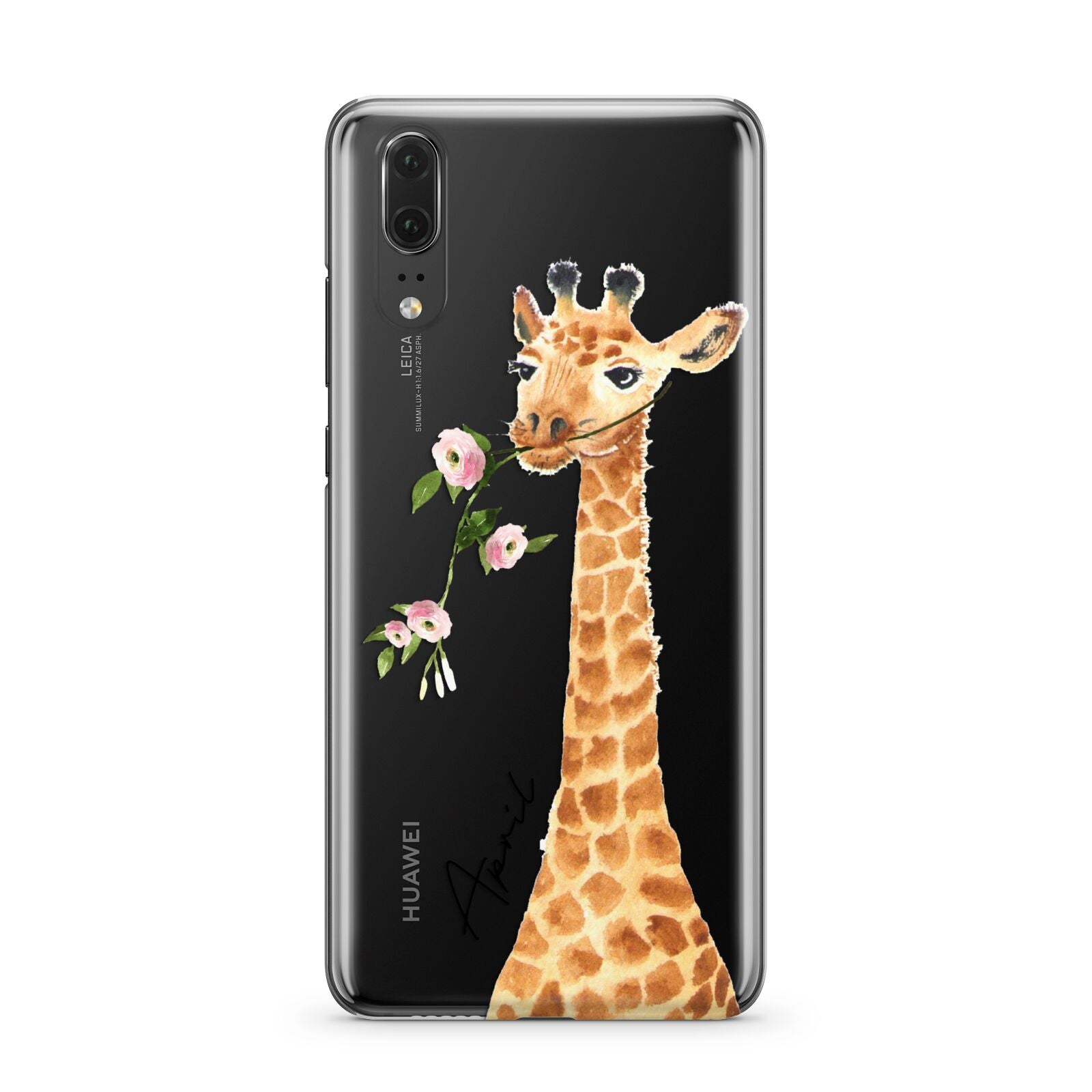 Personalised Giraffe with Name Huawei P20 Phone Case