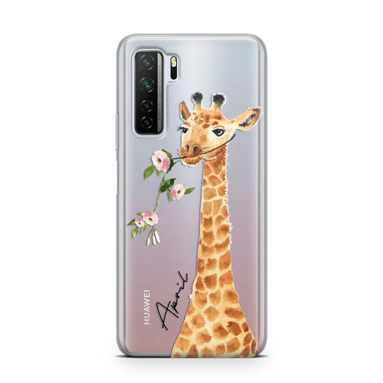 Personalised Giraffe with Name Huawei P40 Lite 5G Phone Case