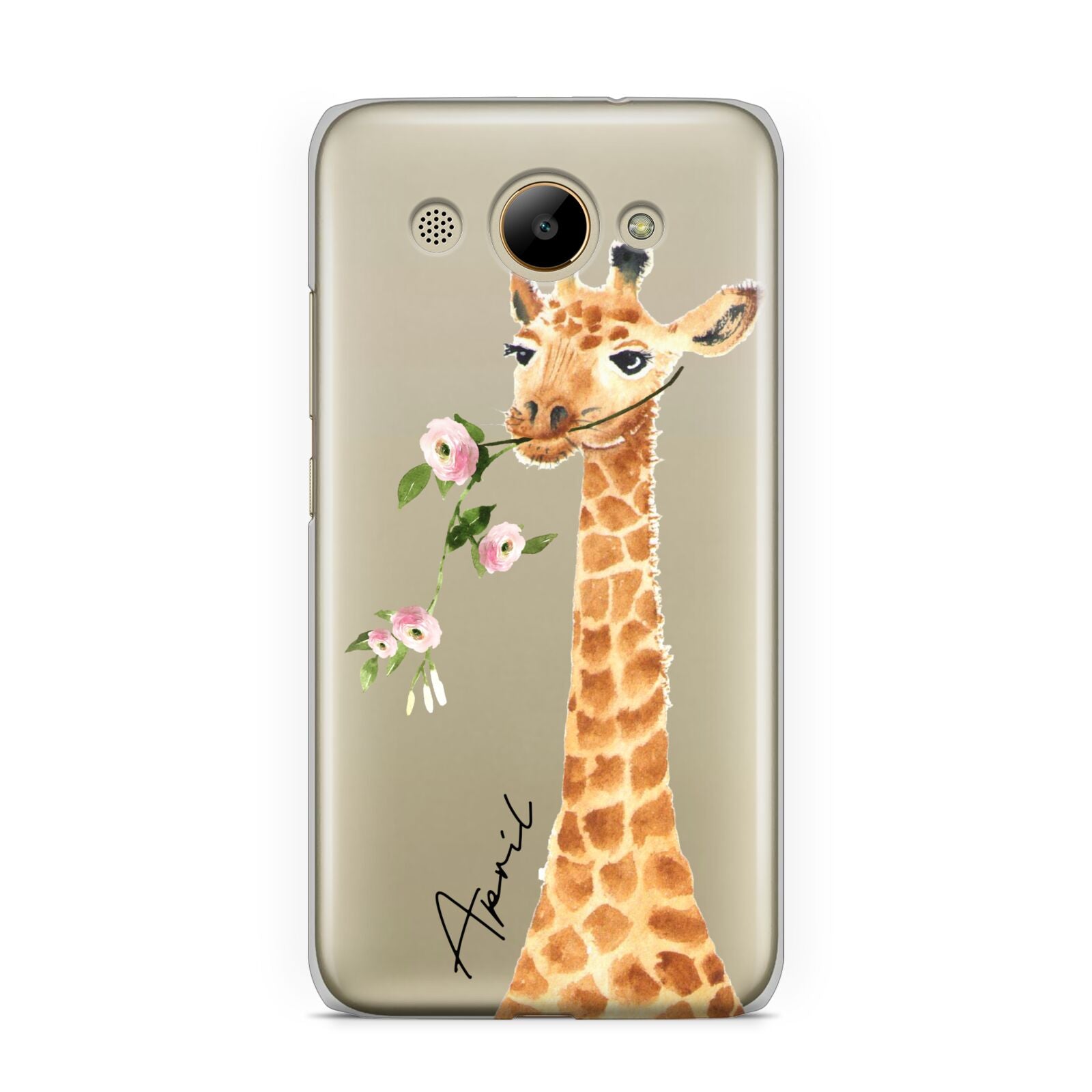 Personalised Giraffe with Name Huawei Y3 2017