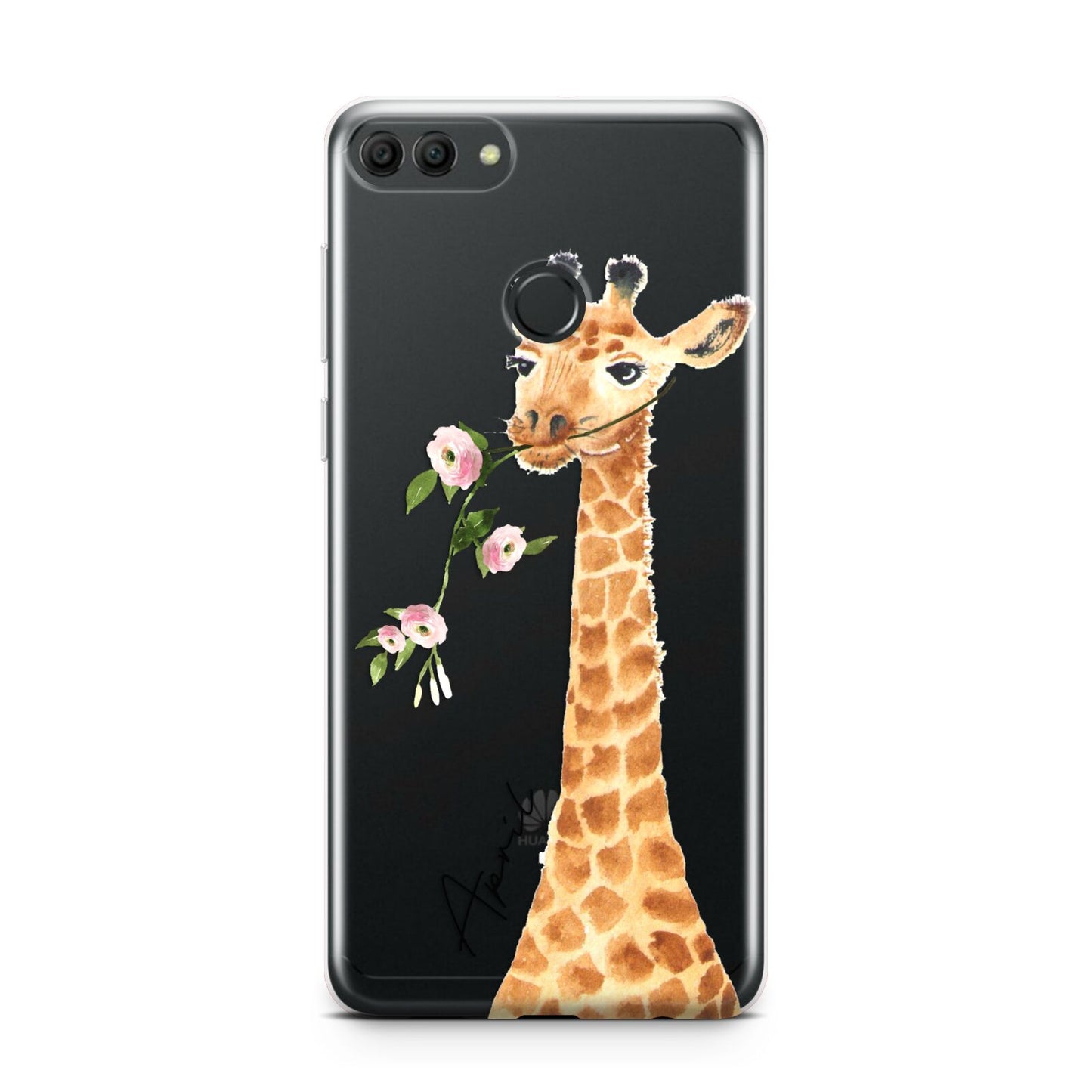 Personalised Giraffe with Name Huawei Y9 2018