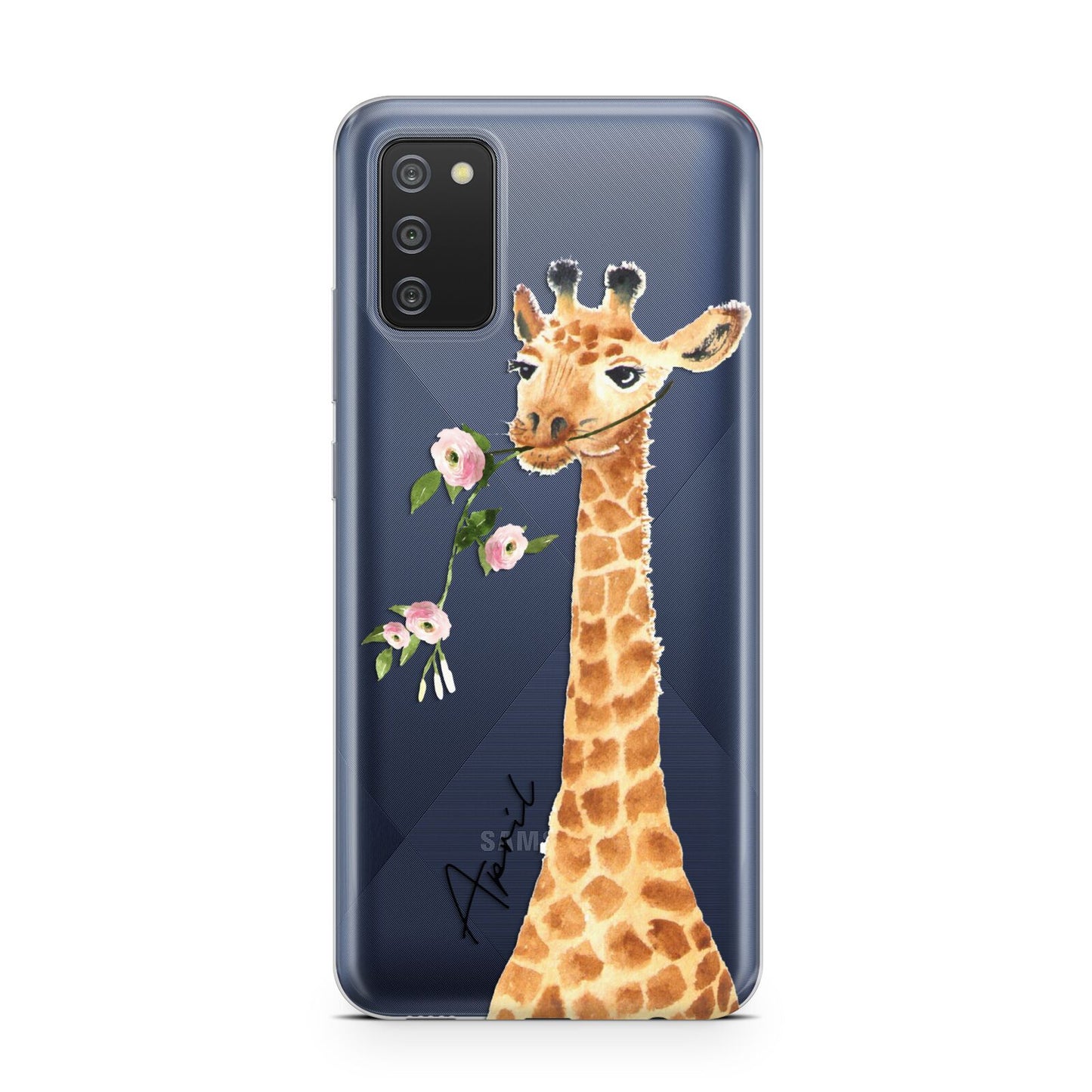 Personalised Giraffe with Name Samsung A02s Case