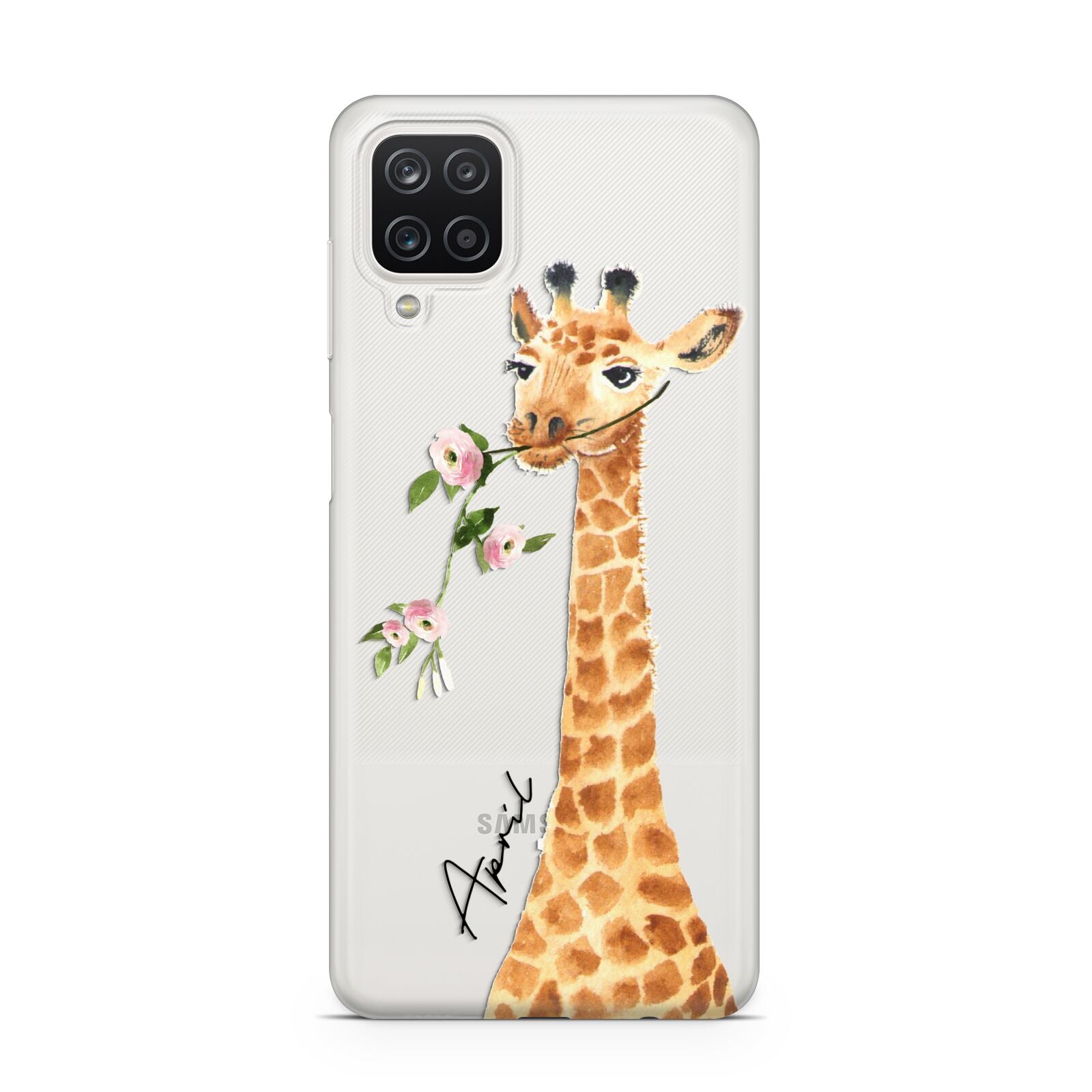 Personalised Giraffe with Name Samsung A12 Case