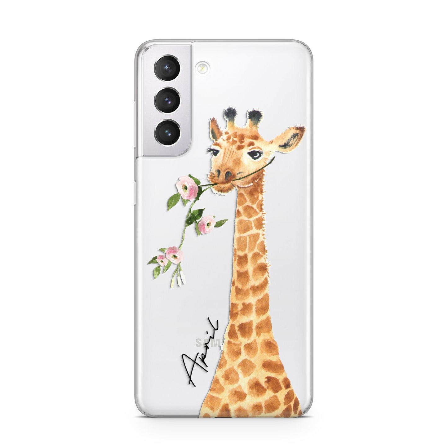 Personalised Giraffe with Name Samsung S21 Case