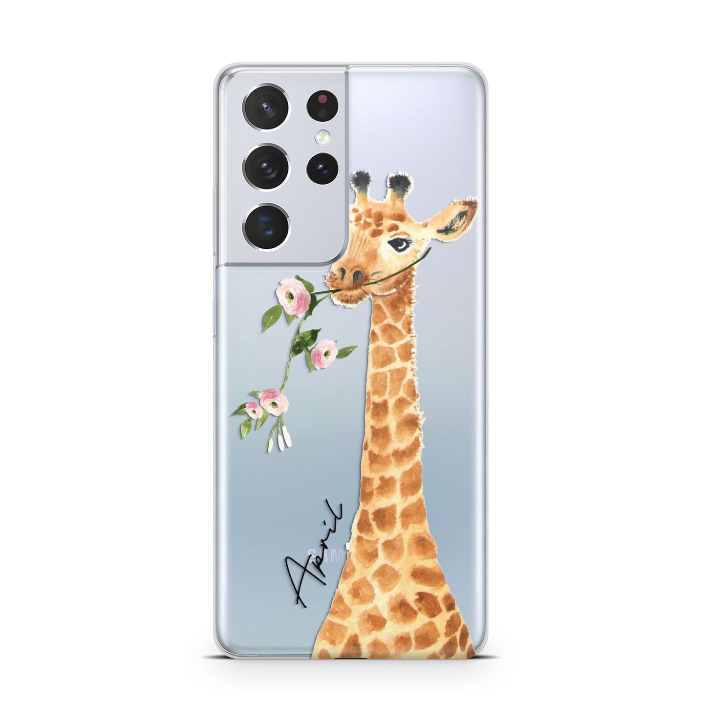 Personalised Giraffe with Name Samsung S21 Ultra Case