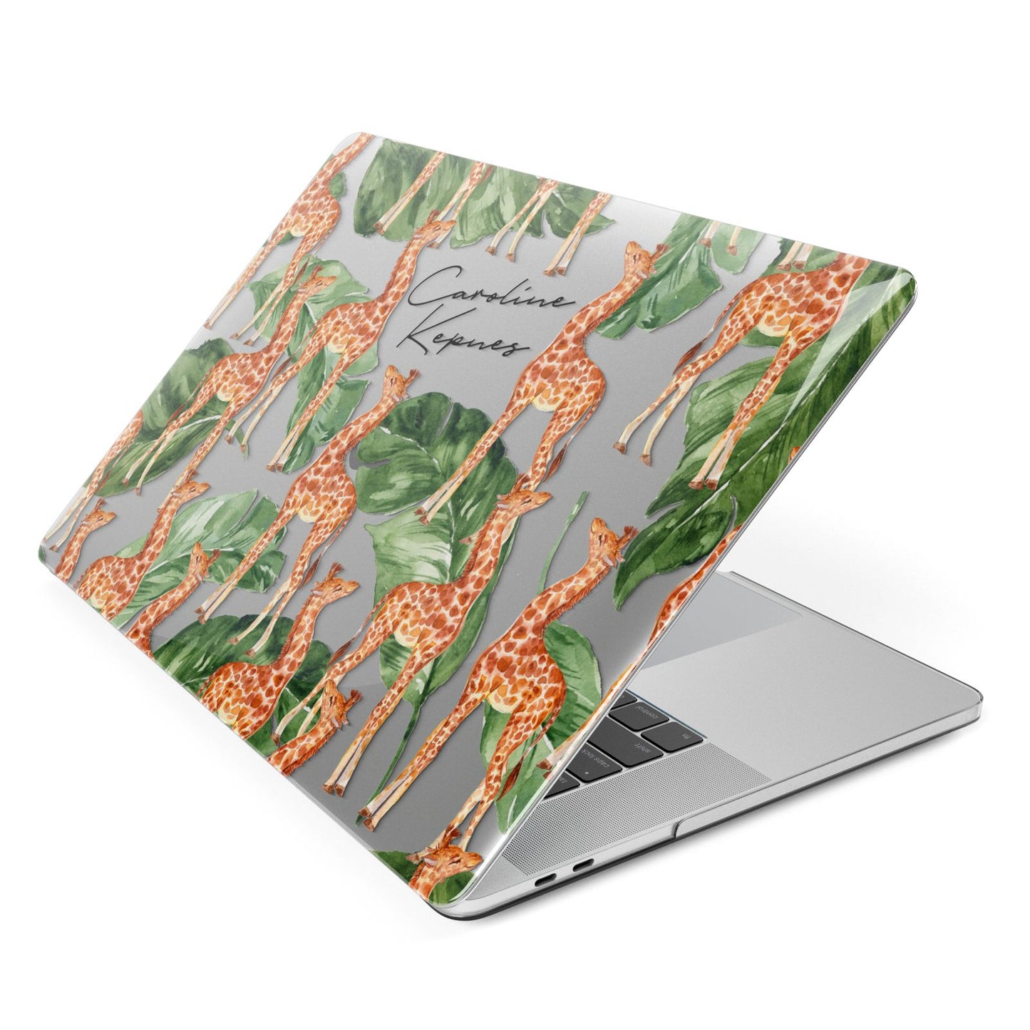 Personalised Giraffes Apple MacBook Case Side View