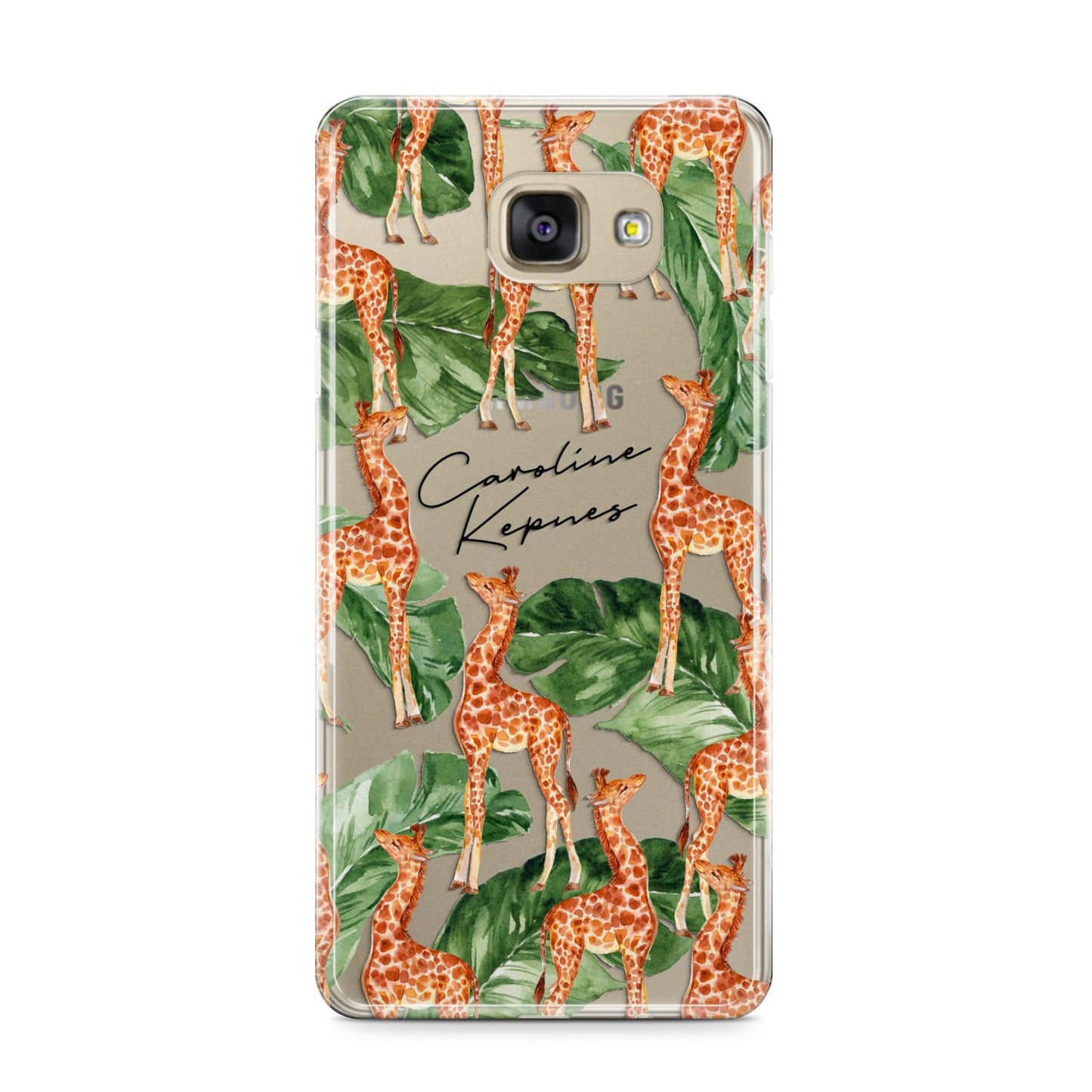 Personalised Giraffes Samsung Galaxy A9 2016 Case on gold phone