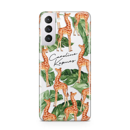 Personalised Giraffes Samsung S21 Case