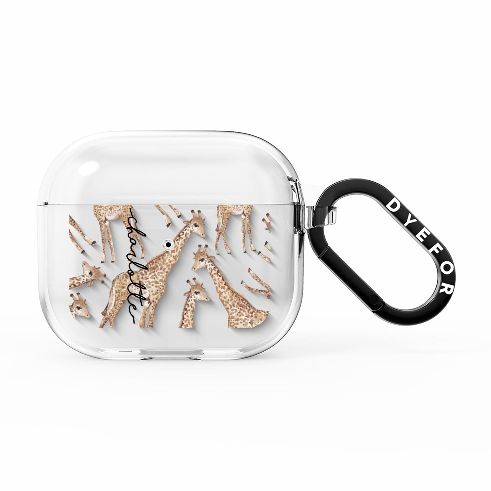 Personalised Giraffes with Name AirPods Clear Case 3rd Gen