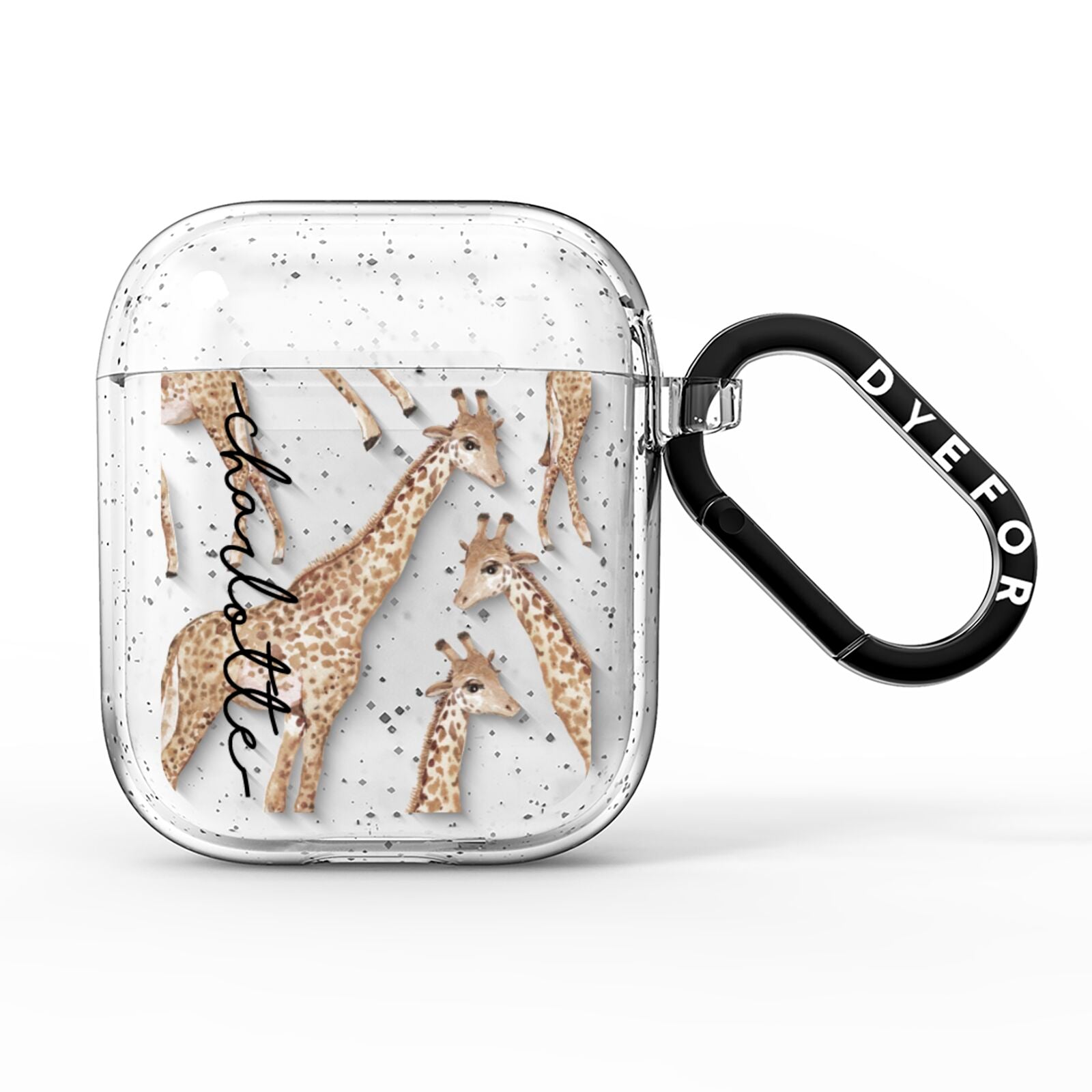 Personalised Giraffes with Name AirPods Glitter Case