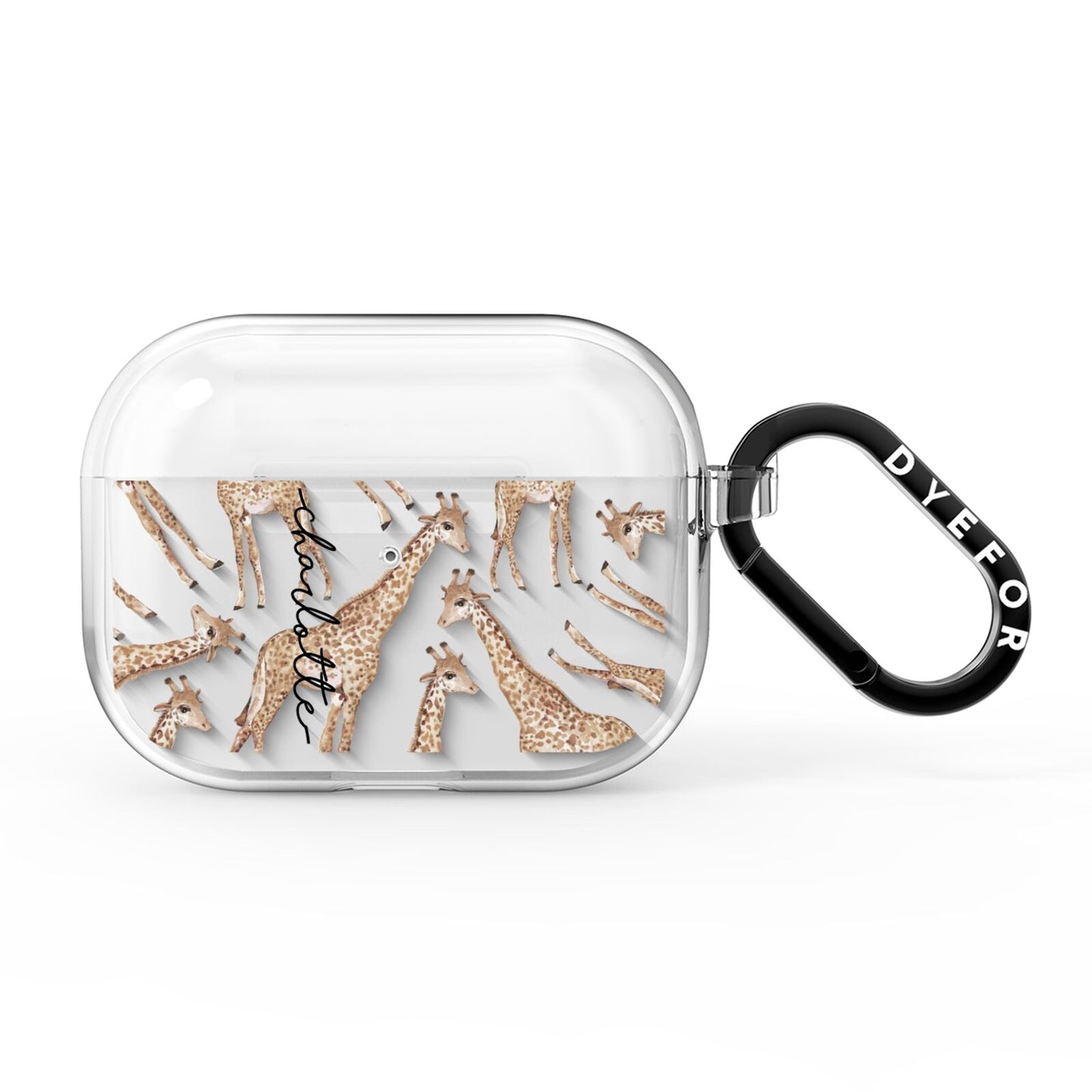 Personalised Giraffes with Name AirPods Pro Clear Case