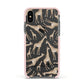 Personalised Giraffes with Name Apple iPhone Xs Impact Case Pink Edge on Black Phone