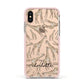 Personalised Giraffes with Name Apple iPhone Xs Impact Case Pink Edge on Gold Phone