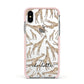Personalised Giraffes with Name Apple iPhone Xs Impact Case Pink Edge on Silver Phone