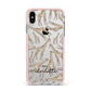 Personalised Giraffes with Name Apple iPhone Xs Max Impact Case Pink Edge on Silver Phone