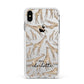 Personalised Giraffes with Name Apple iPhone Xs Max Impact Case White Edge on Silver Phone