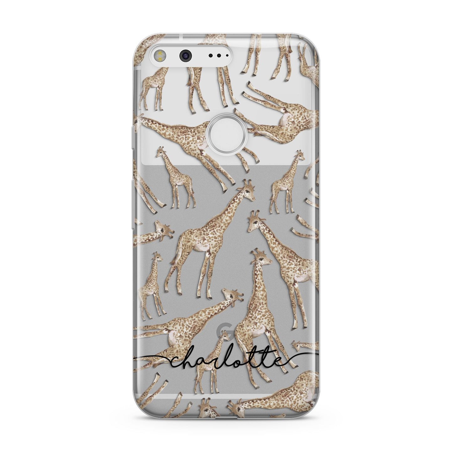 Personalised Giraffes with Name Google Pixel Case