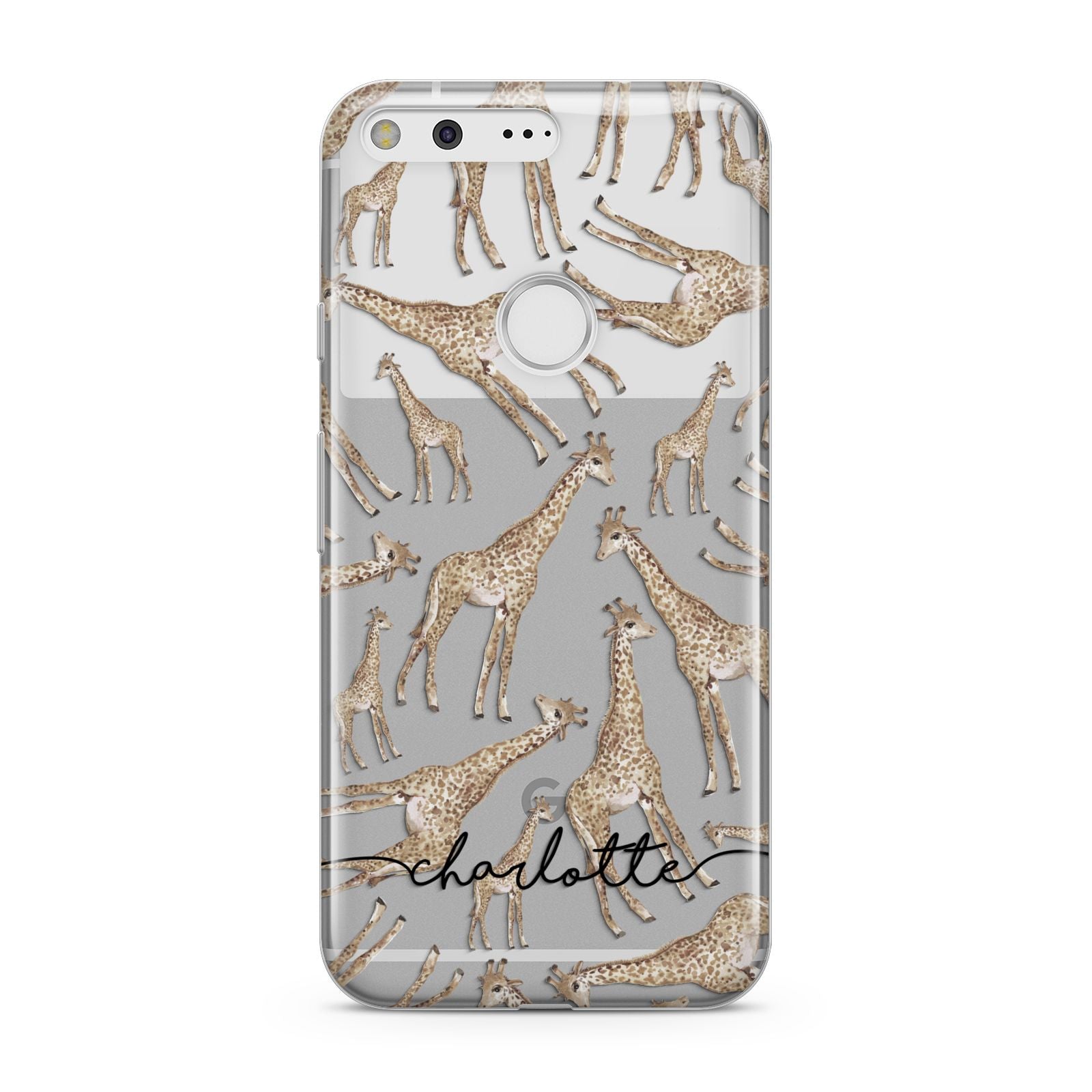 Personalised Giraffes with Name Google Pixel Case