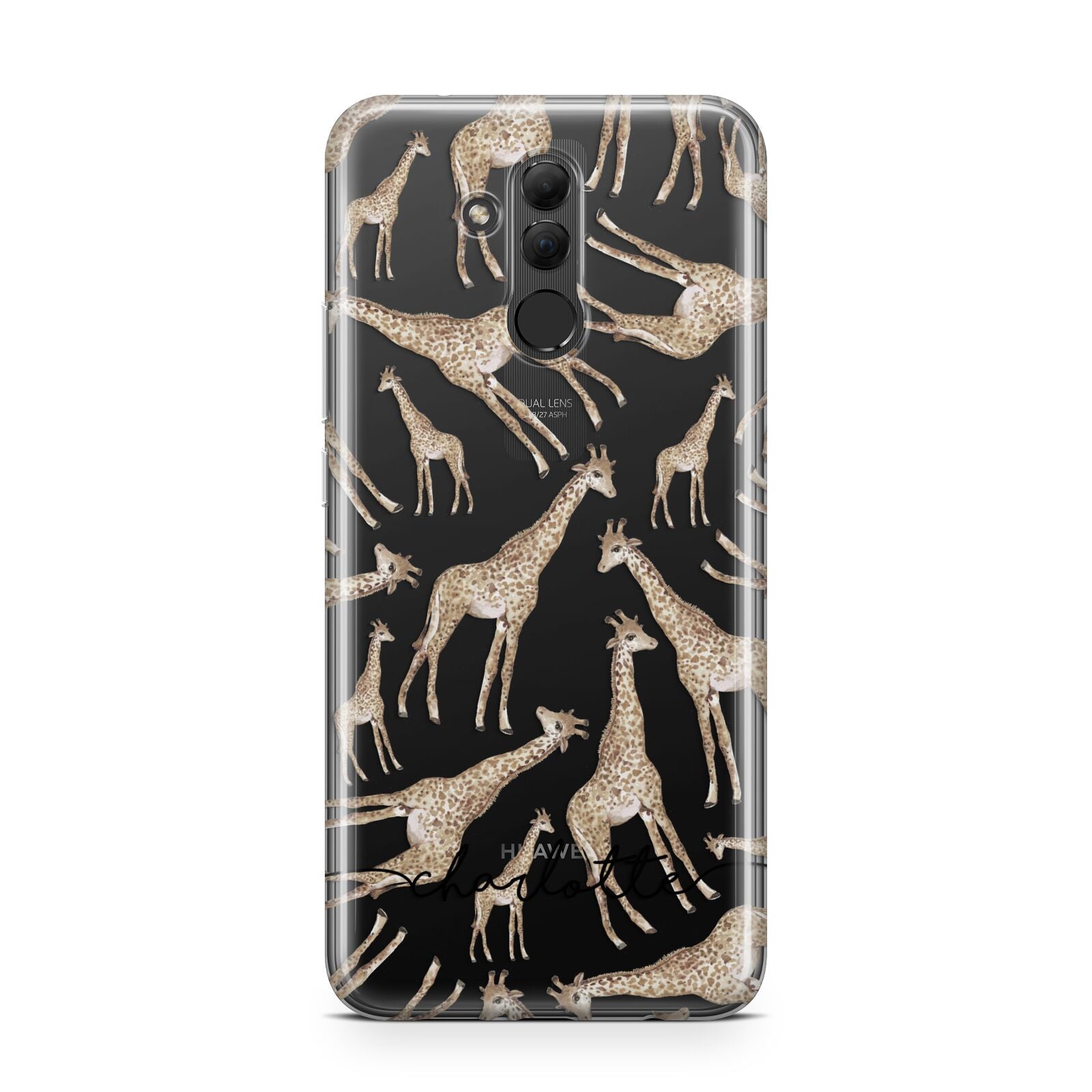 Personalised Giraffes with Name Huawei Mate 20 Lite