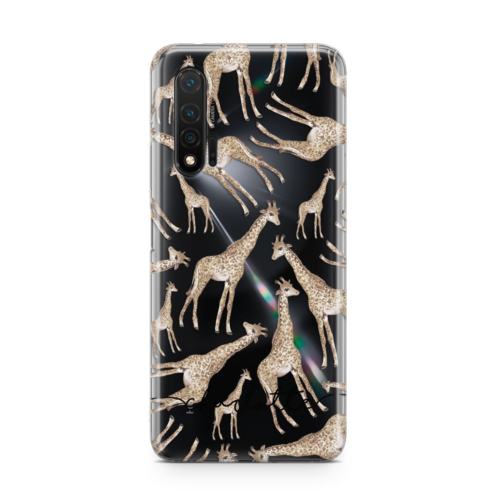 Personalised Giraffes with Name Huawei Nova 6 Phone Case