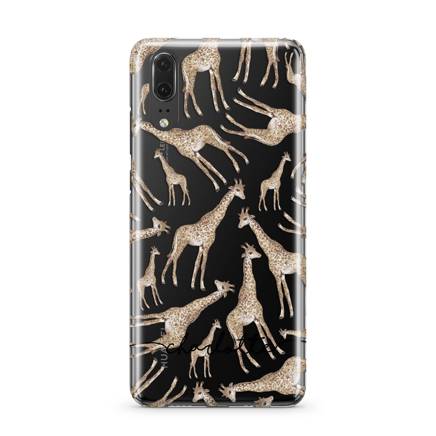 Personalised Giraffes with Name Huawei P20 Phone Case