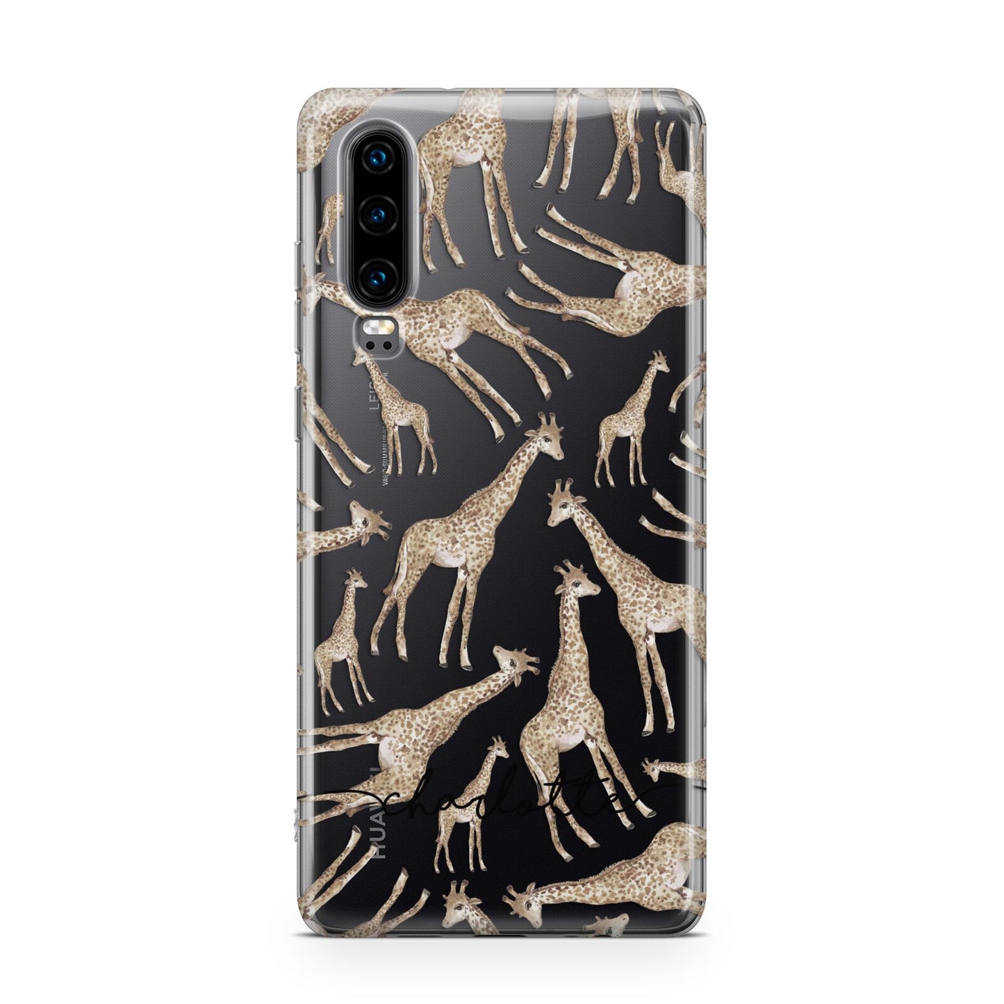 Personalised Giraffes with Name Huawei P30 Phone Case