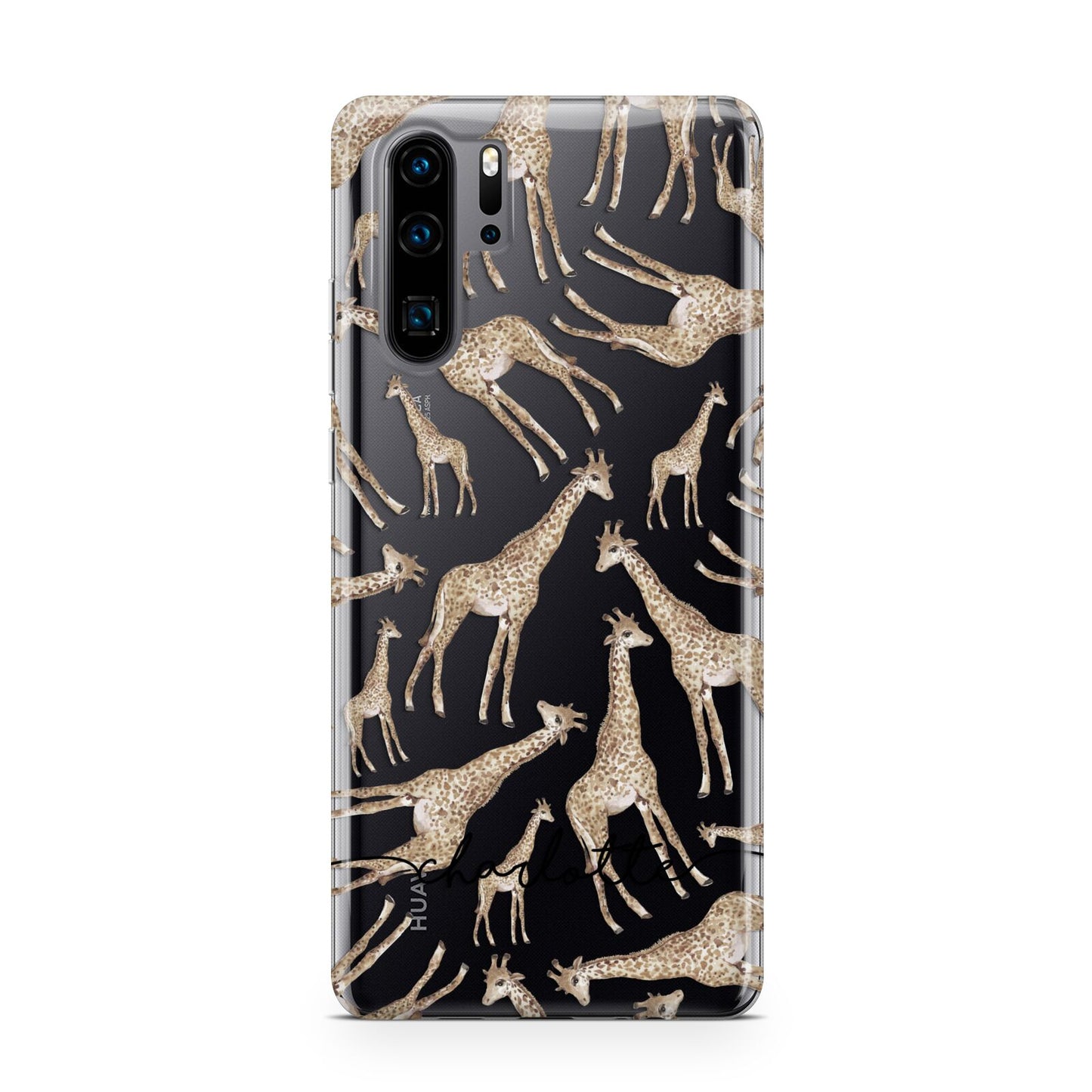 Personalised Giraffes with Name Huawei P30 Pro Phone Case