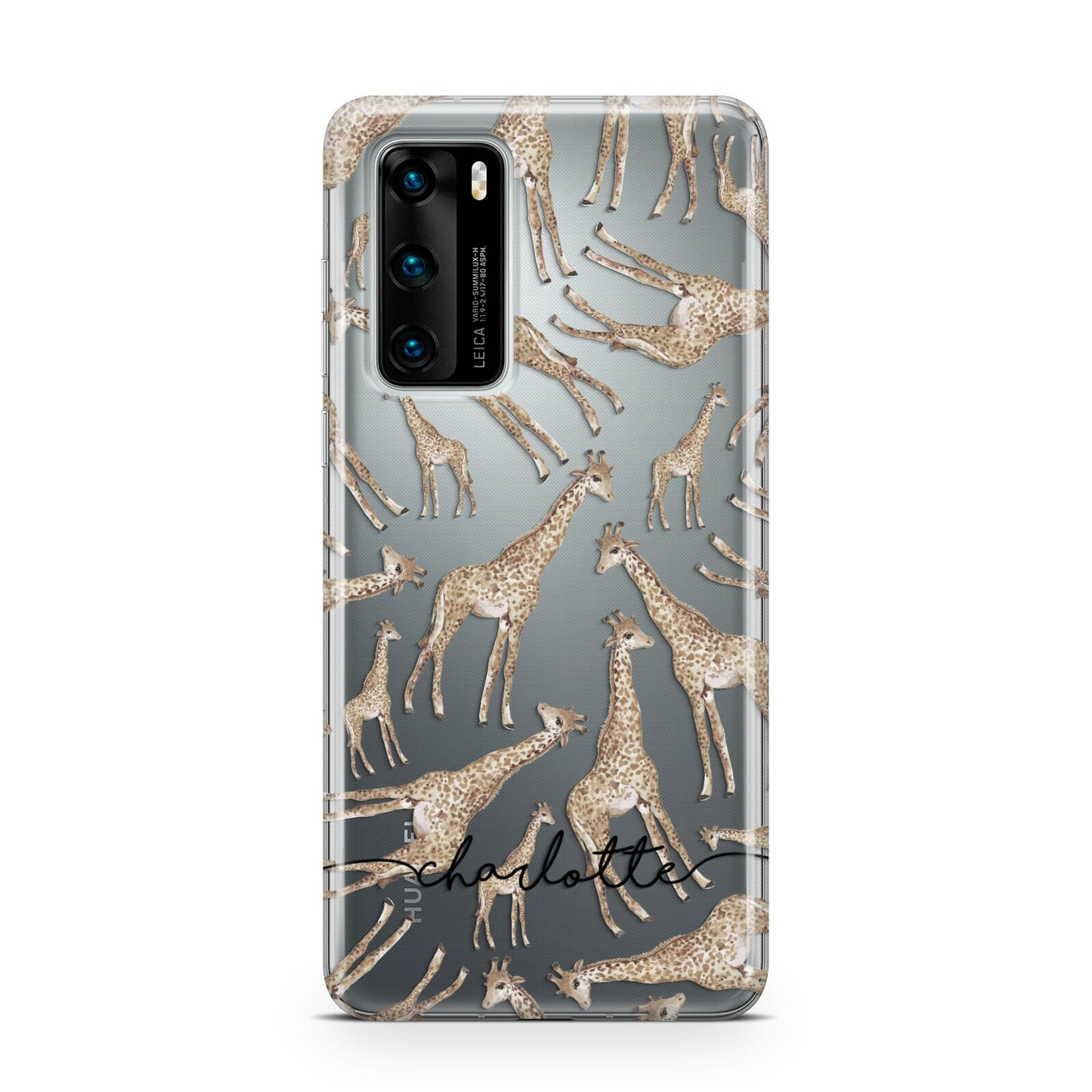 Personalised Giraffes with Name Huawei P40 Phone Case