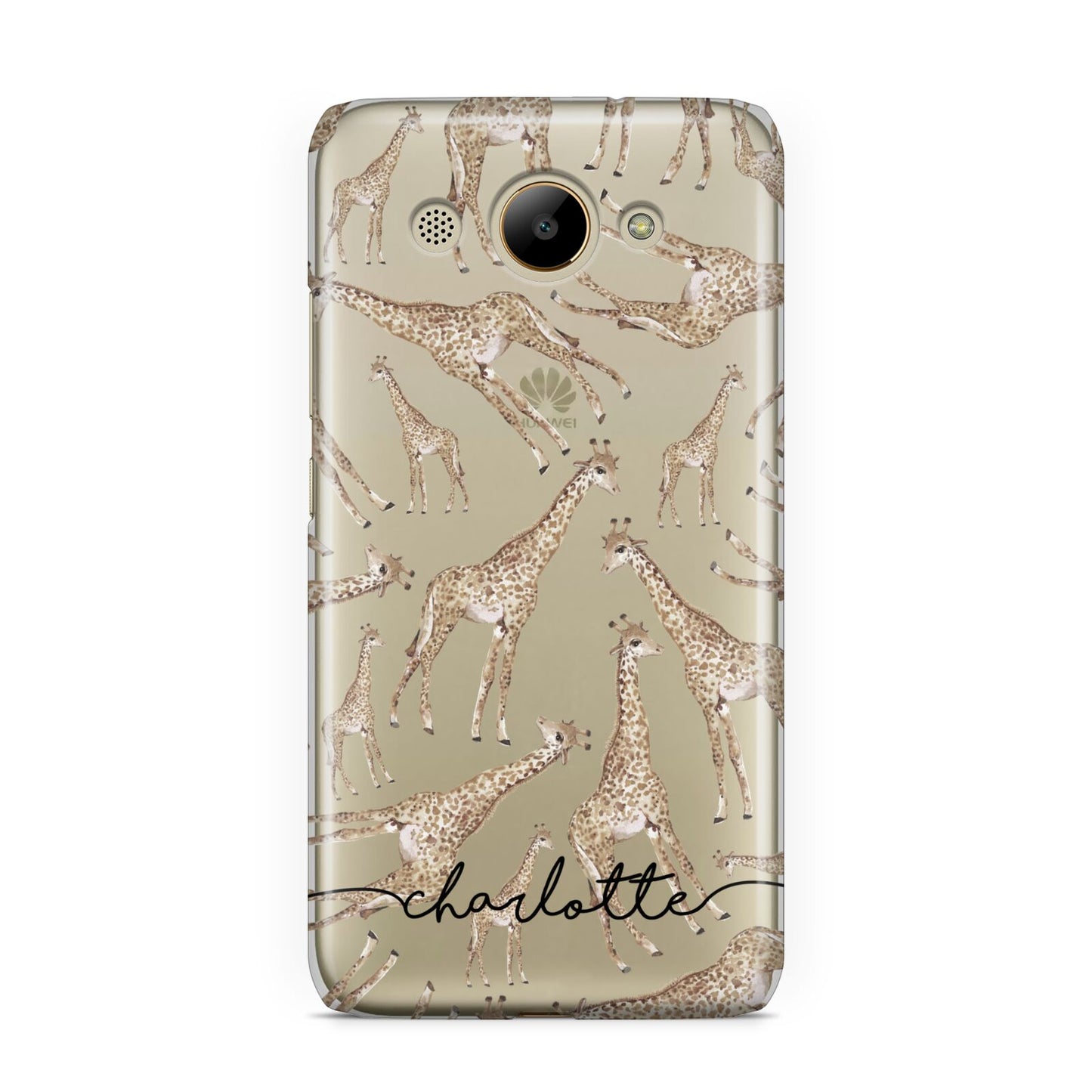 Personalised Giraffes with Name Huawei Y3 2017