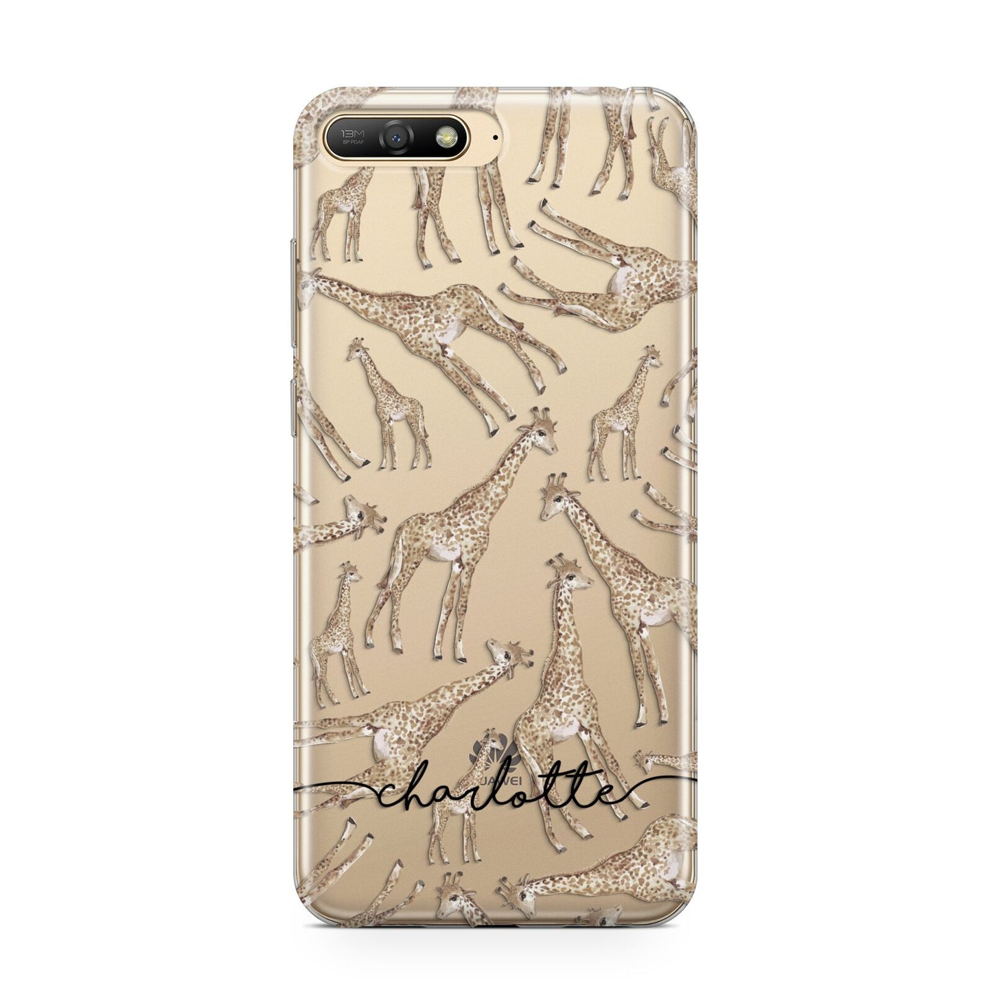 Personalised Giraffes with Name Huawei Y6 2018