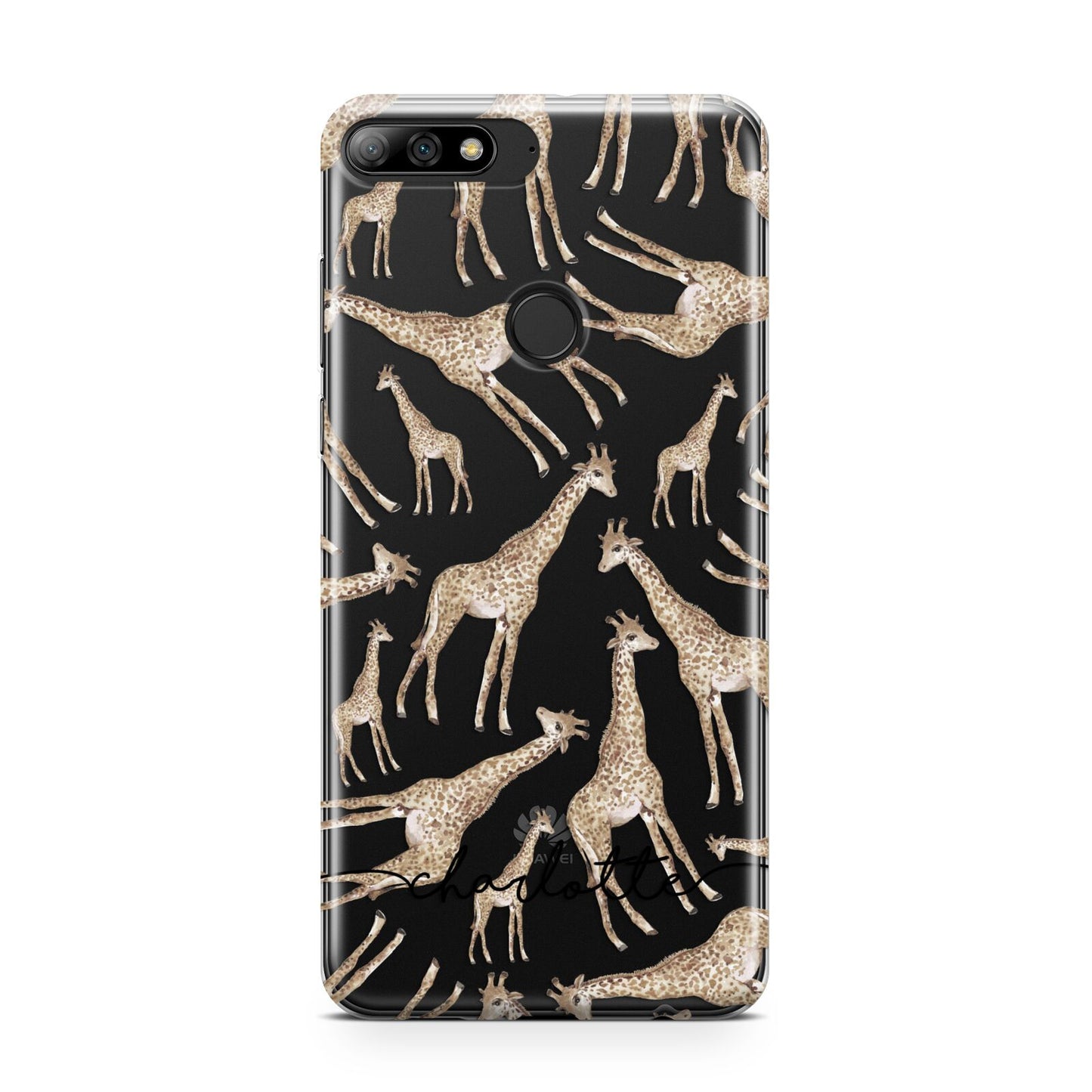 Personalised Giraffes with Name Huawei Y7 2018