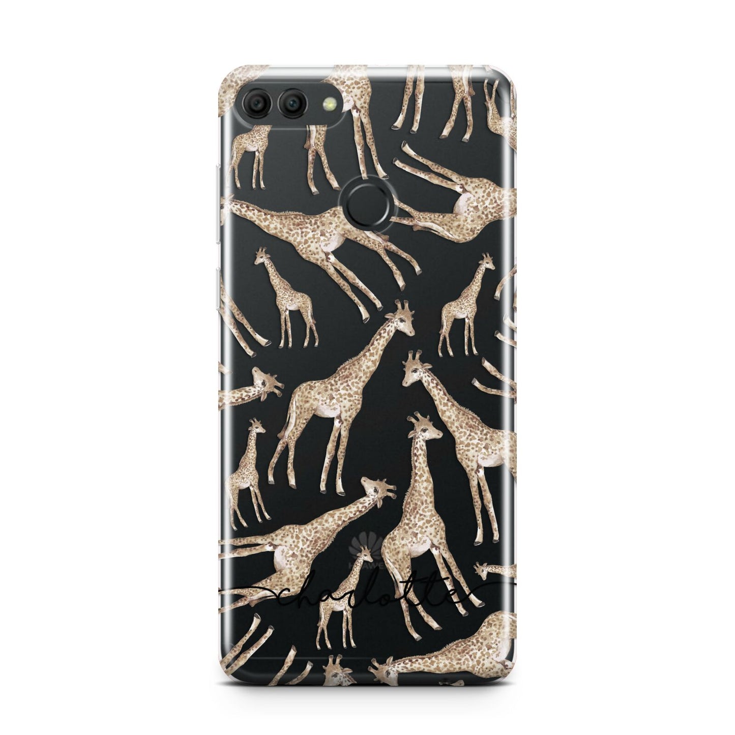 Personalised Giraffes with Name Huawei Y9 2018