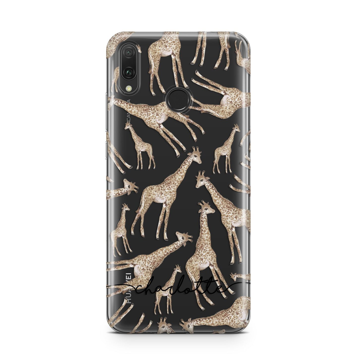 Personalised Giraffes with Name Huawei Y9 2019