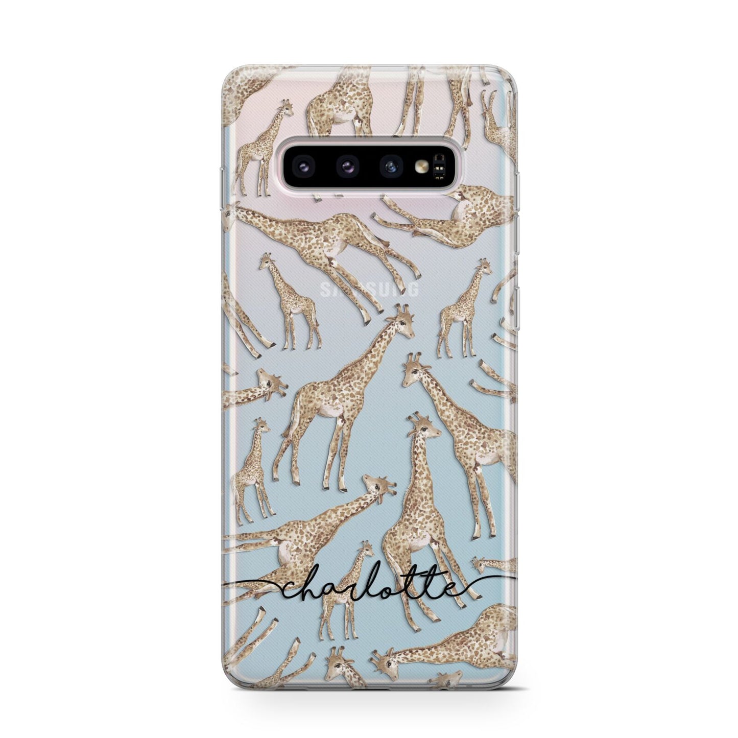 Personalised Giraffes with Name Protective Samsung Galaxy Case