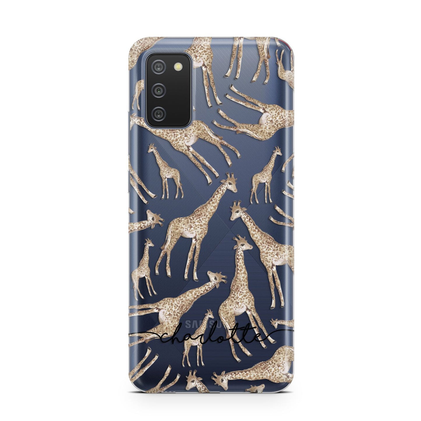 Personalised Giraffes with Name Samsung A02s Case