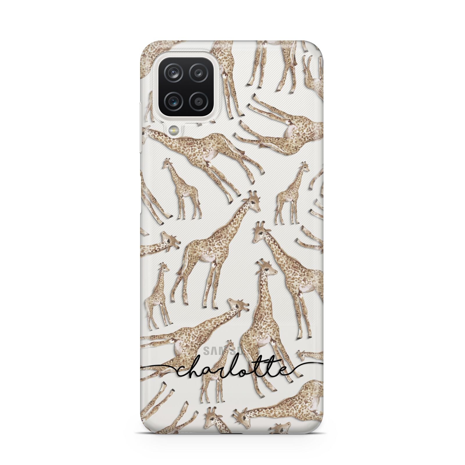 Personalised Giraffes with Name Samsung A12 Case