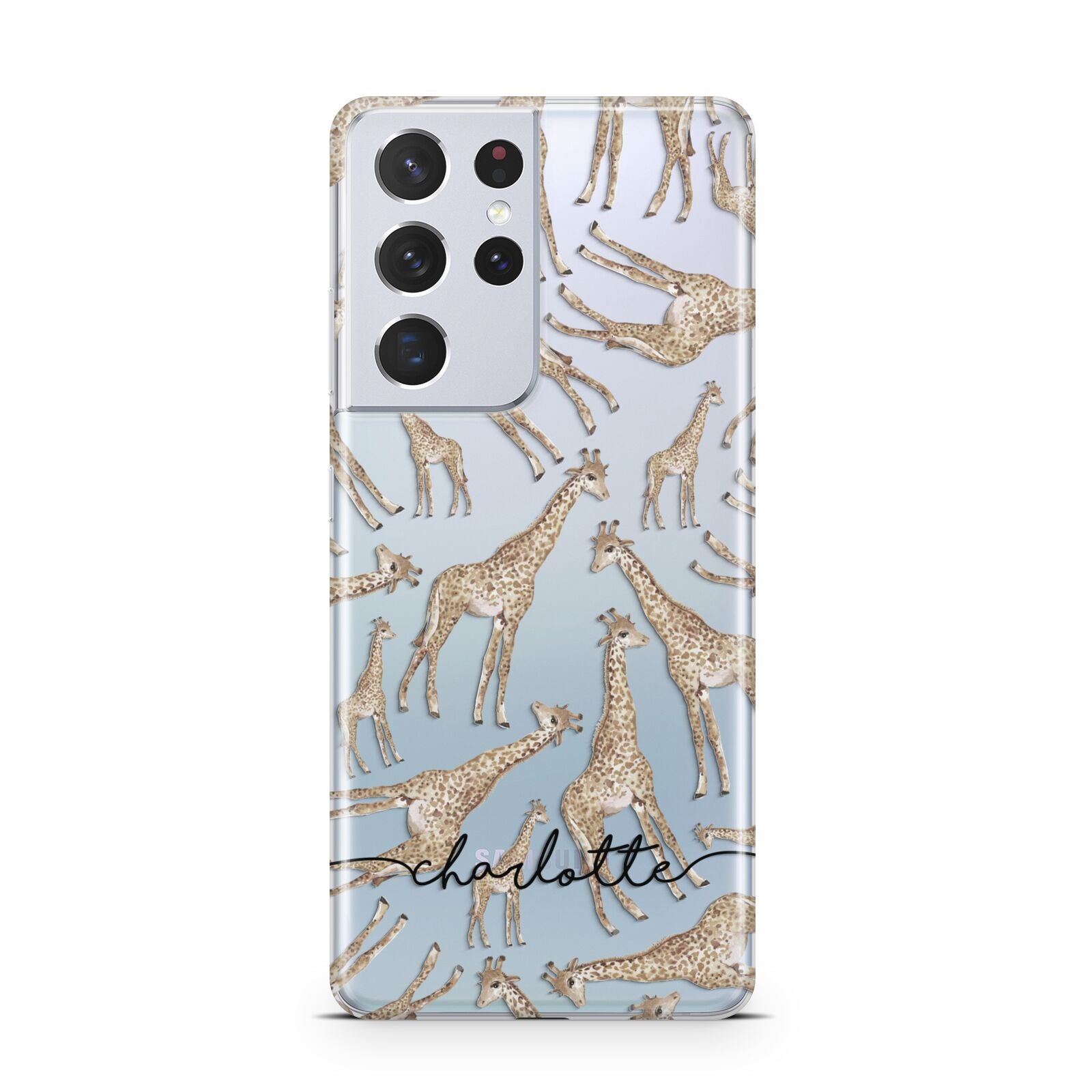 Personalised Giraffes with Name Samsung S21 Ultra Case