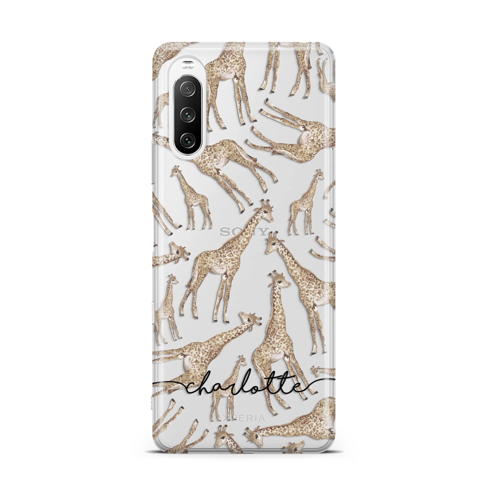 Personalised Giraffes with Name Sony Xperia 10 III Case