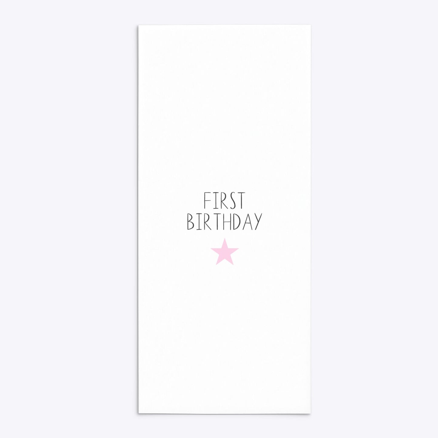 Personalised Girls First Birthday 4x9 Rectangle Invitation Matte Paper Back Image