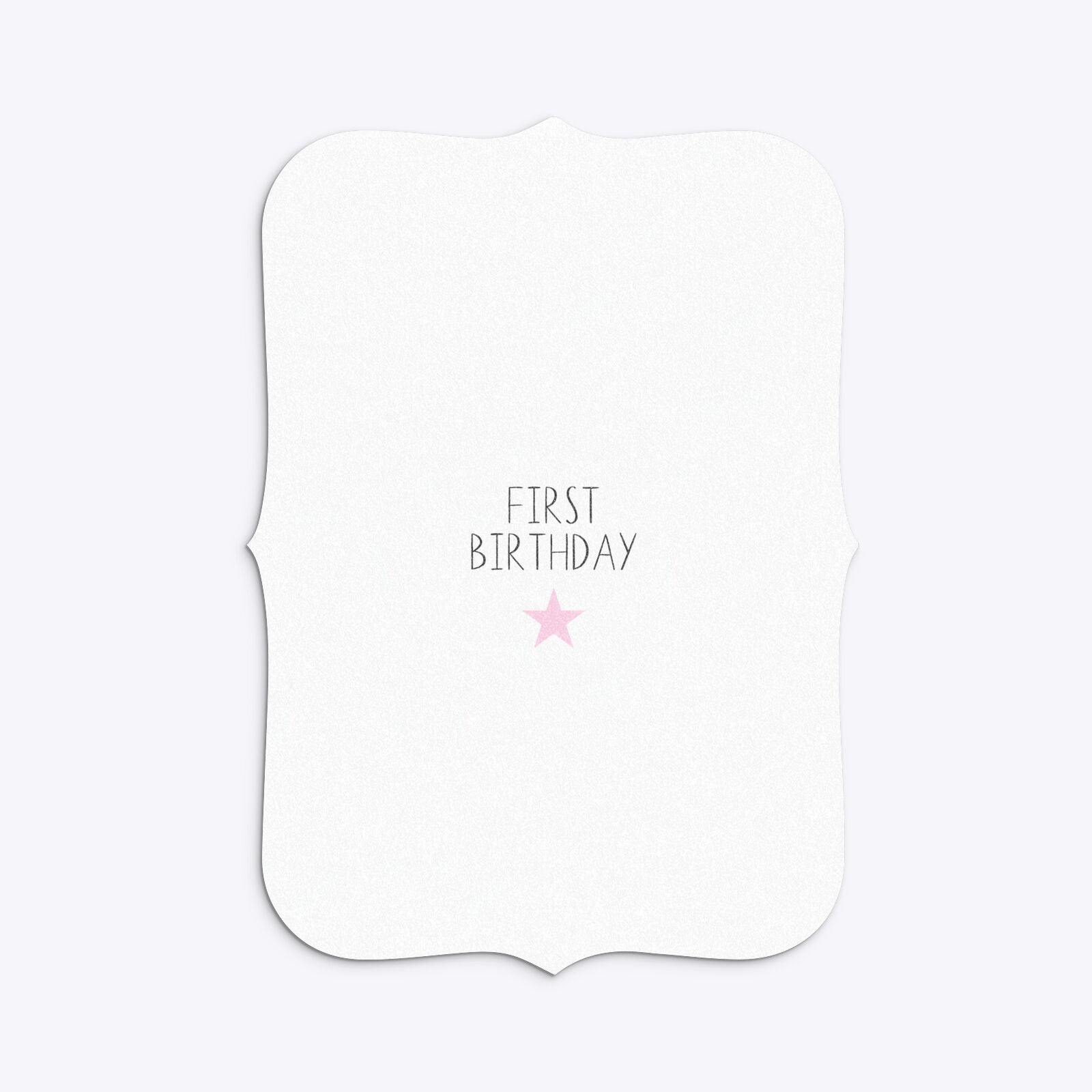 Personalised Girls First Birthday Bracket Invitation Glitter Back Image