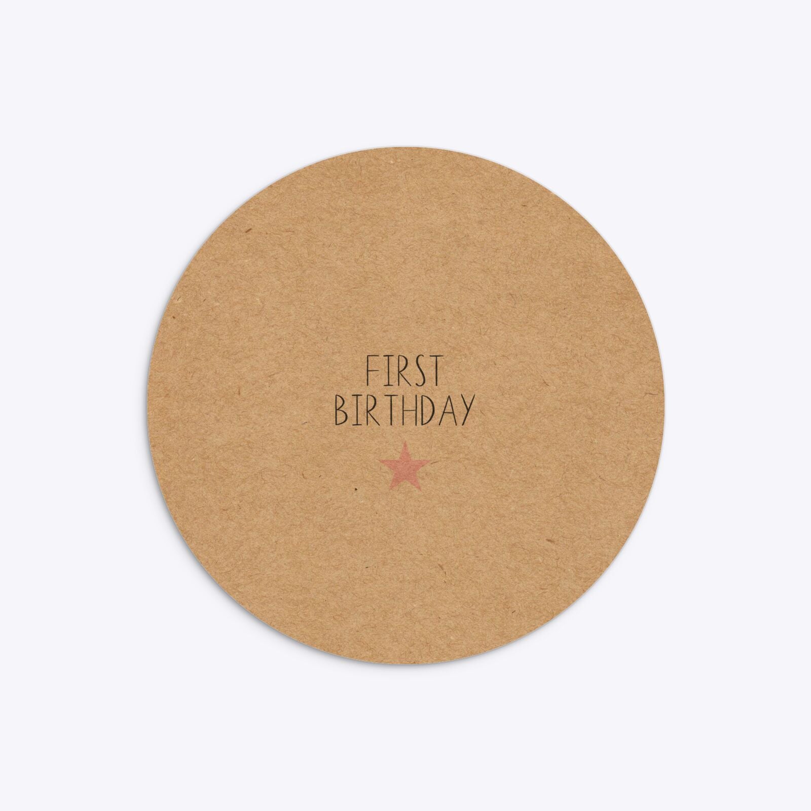 Personalised Girls First Birthday Circle 5 25x5 25 Invitation Kraft Back Image