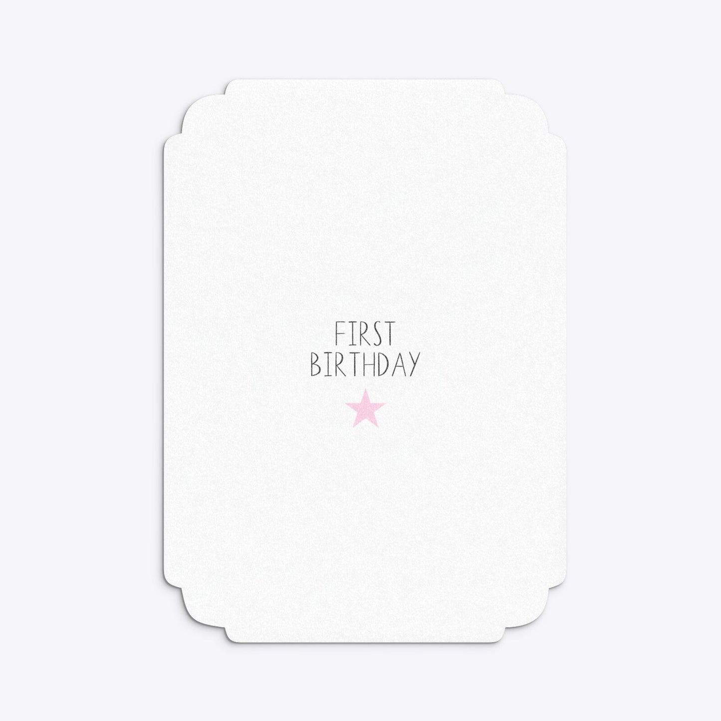 Personalised Girls First Birthday Deco Invitation Glitter Back Image