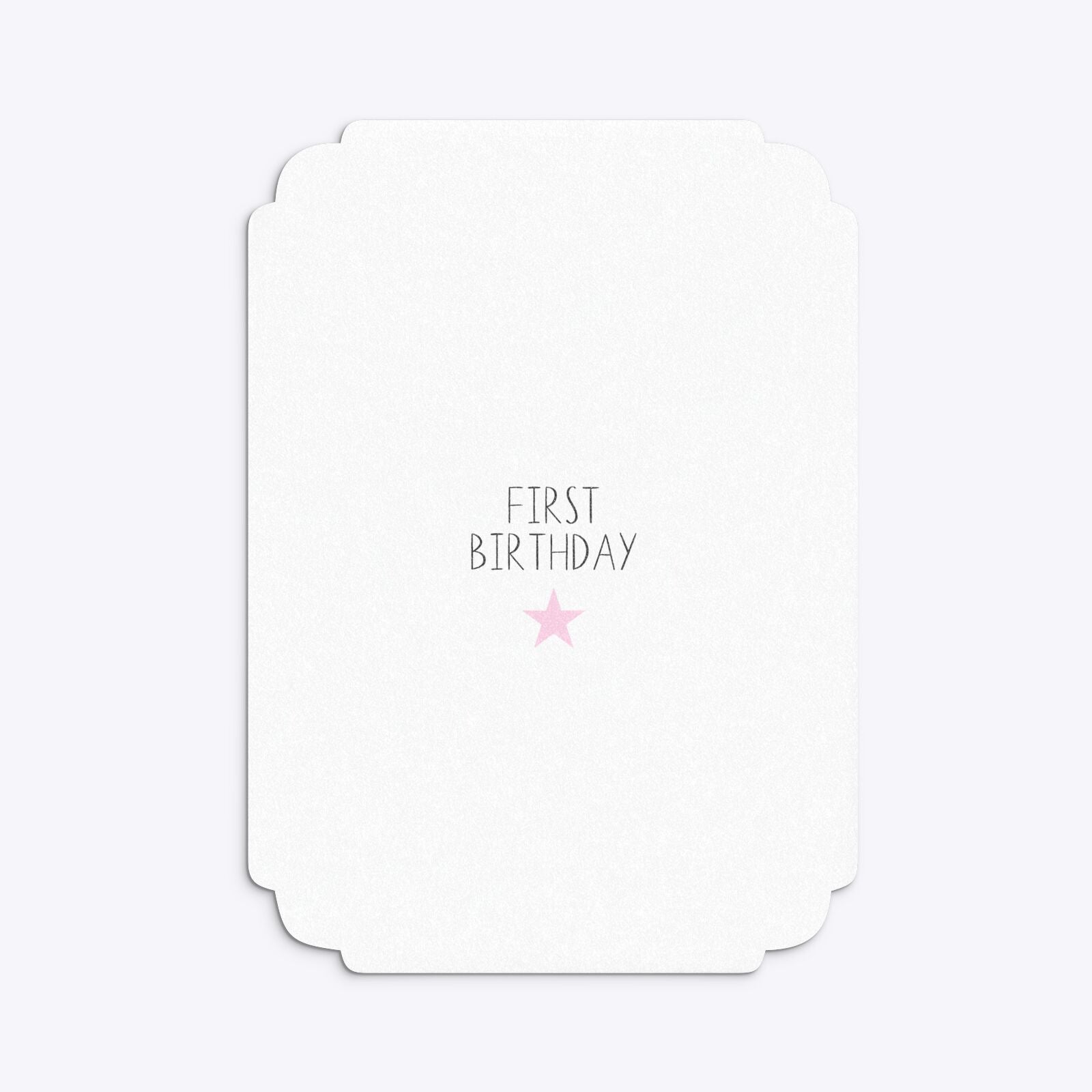 Personalised Girls First Birthday Deco Invitation Glitter Back Image